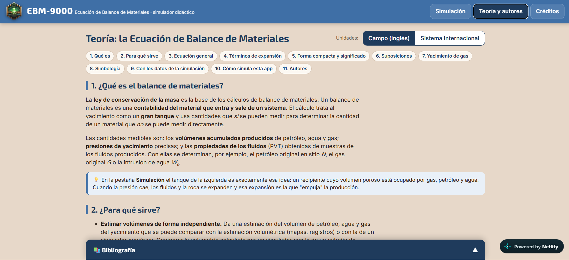 Simulador de Ecuación de Balance de Materiales: EBM-9000